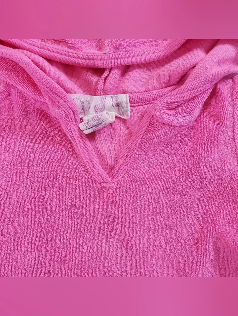 K1139 * Op Ocean Pacific Girls Hooded Terry Swim Cover Up Dress Pink Size 12M